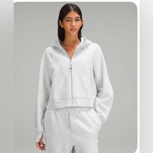 Lululemon Scuba Oversized Full-Zip Hoodie- Heathered Core Ultra Light Grey- XS/S